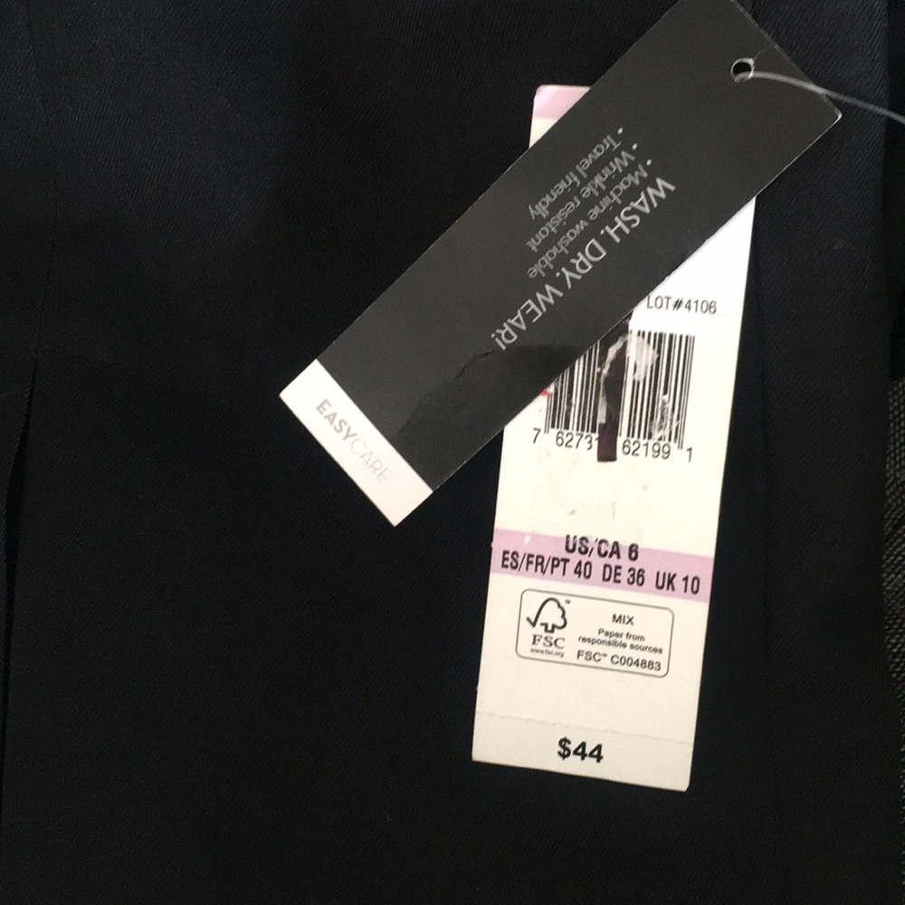 Black Pencil Skirt Pleated Slits - Picture 2 of 8